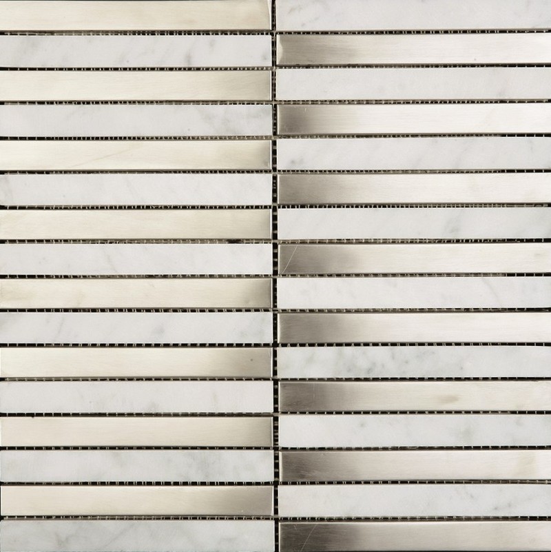 White Marble Steel Rib Pattern