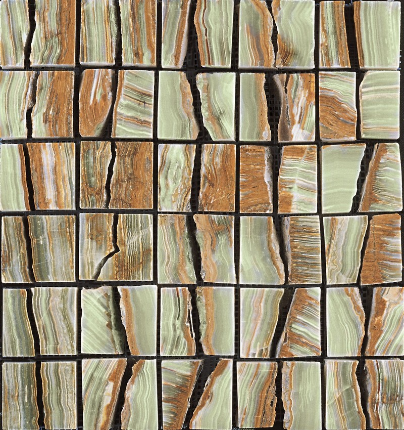 Green Onyx 5x5cm Tremor Joint Mosaic