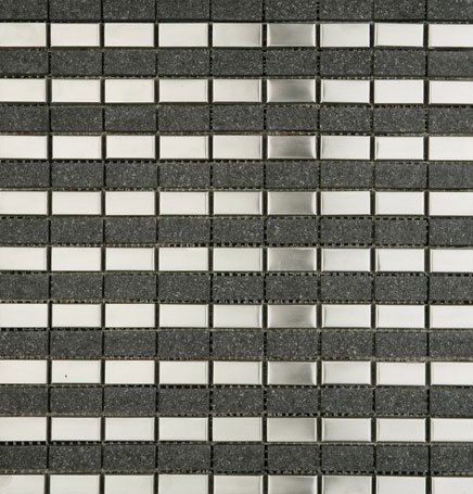 Black Granite Steel Brick Pattern