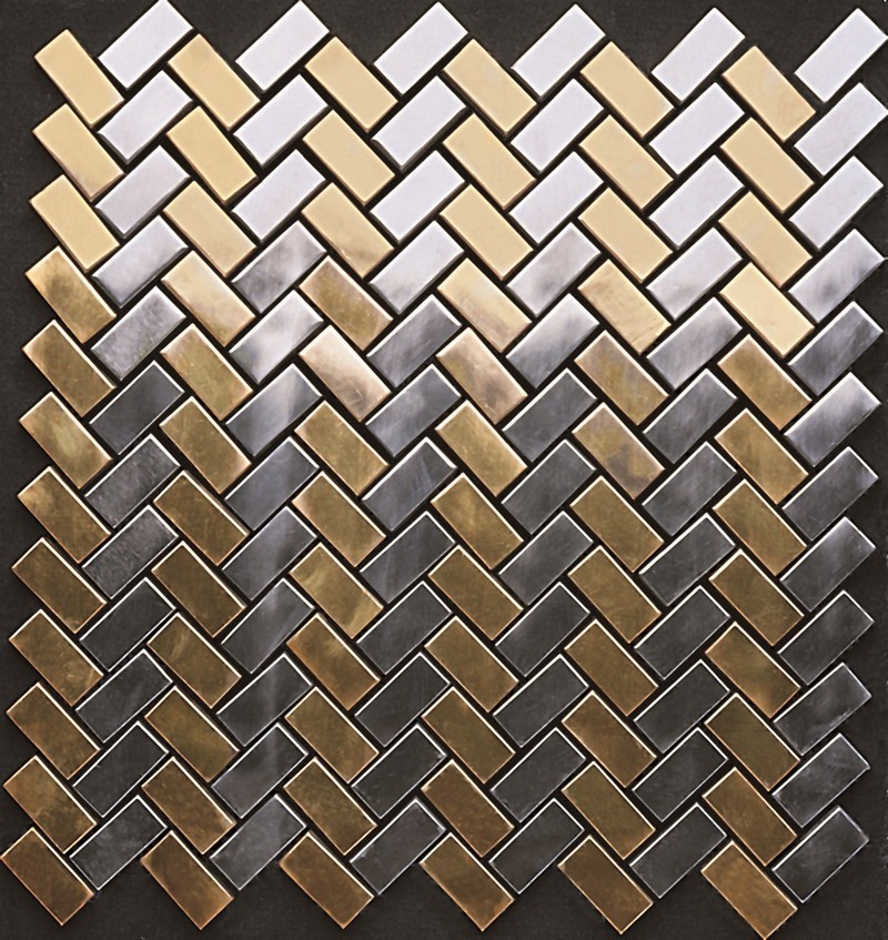 Steel Brass Herring Bone Pattern