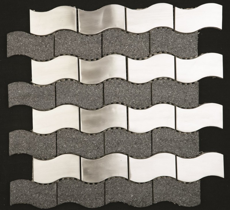 Black Granite Steel Wave Pattern