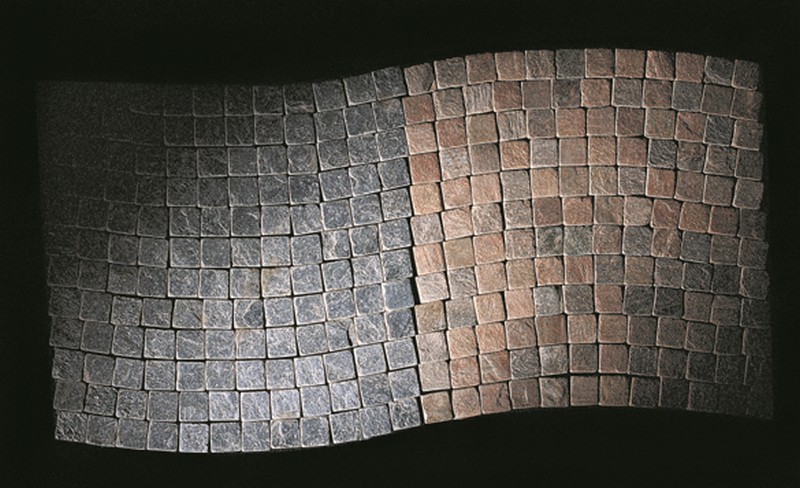 Silver Grey Copper Wave Mosaic Pattern