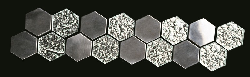 Steel Hexagon Designed Glass