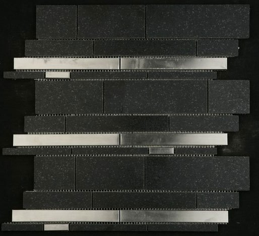 Black Granite and Steel - Uneven Brick pattern