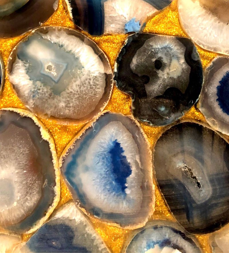 Wild agate with gold dust